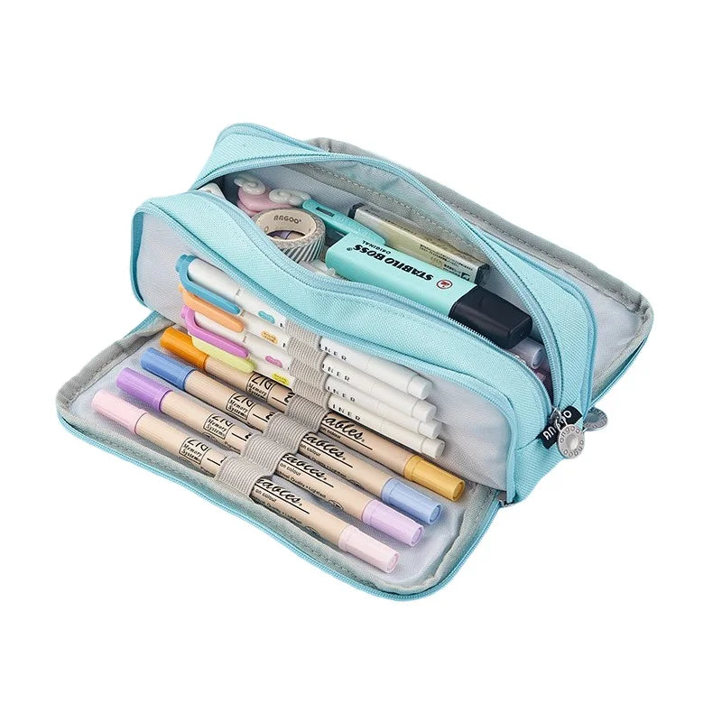 Large Capacity Pencil Case – Double-Sided Zippered Storage Bag