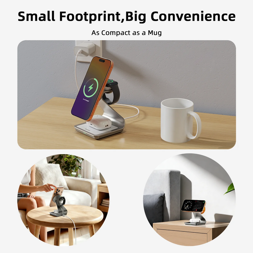 Bonola 3-in-1 Magnetic Wireless Charger for iPhone, AirPods & Apple Watch