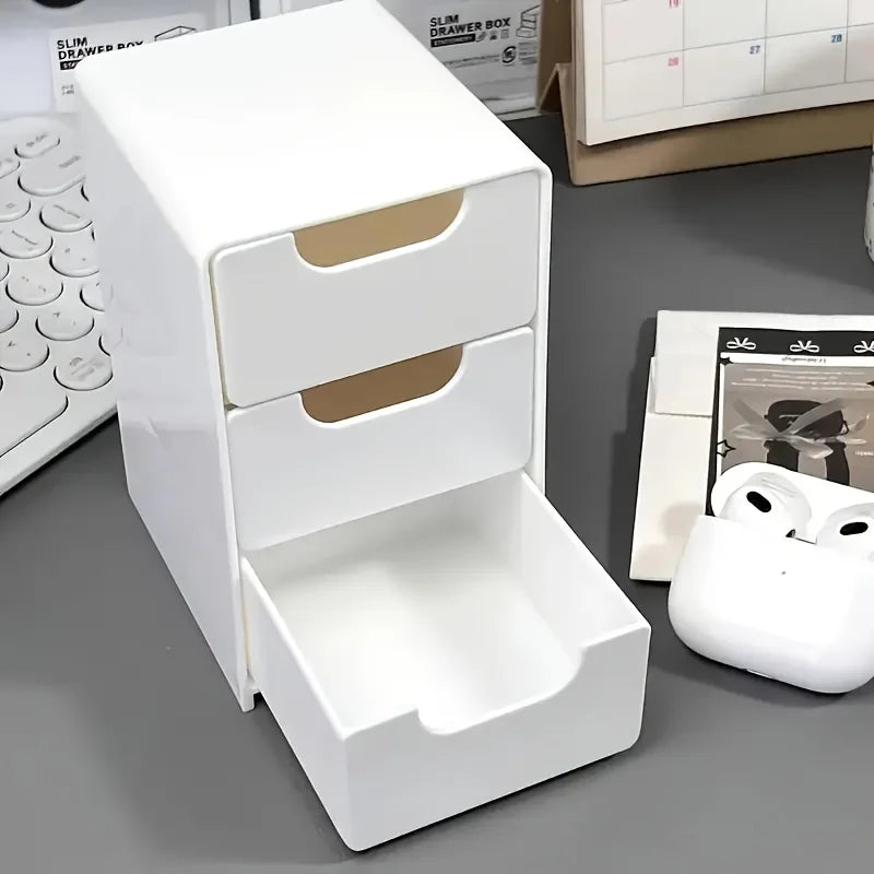 3-Tier Desktop Organizer with Drawers – Chic Office & Study Storage
