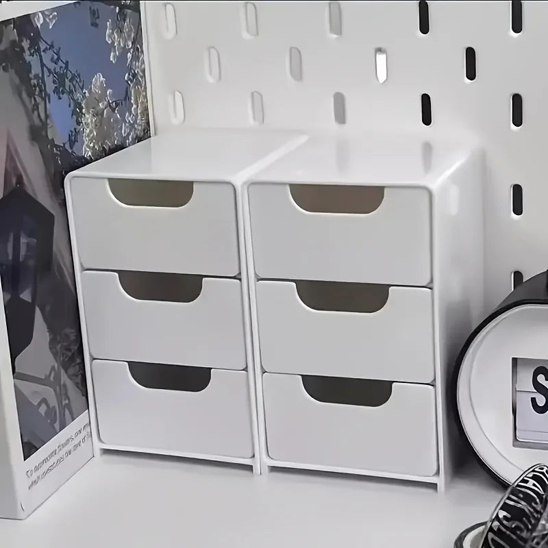 3-Tier Desktop Organizer with Drawers – Chic Office & Study Storage