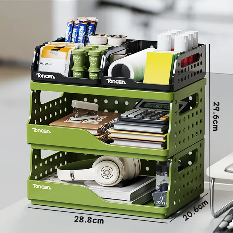 3-Tier Desktop Organizer with 2 Large Drawers – Office & Desk Storage