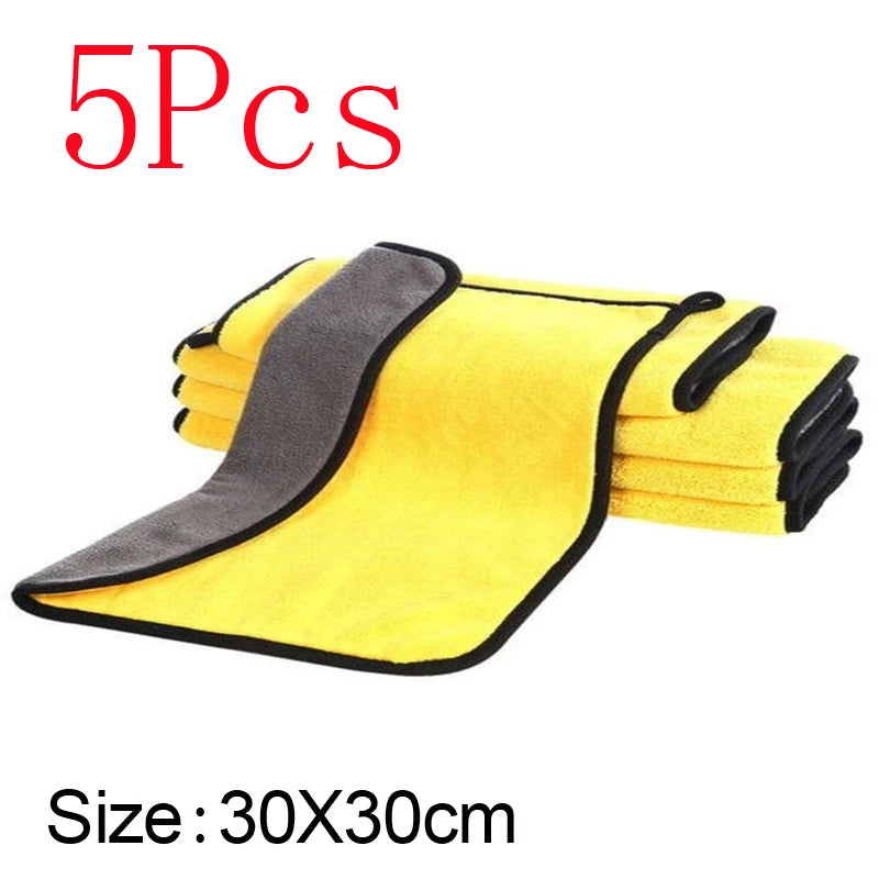 5-Pack Super Absorbent Microfiber Car Wash Towels