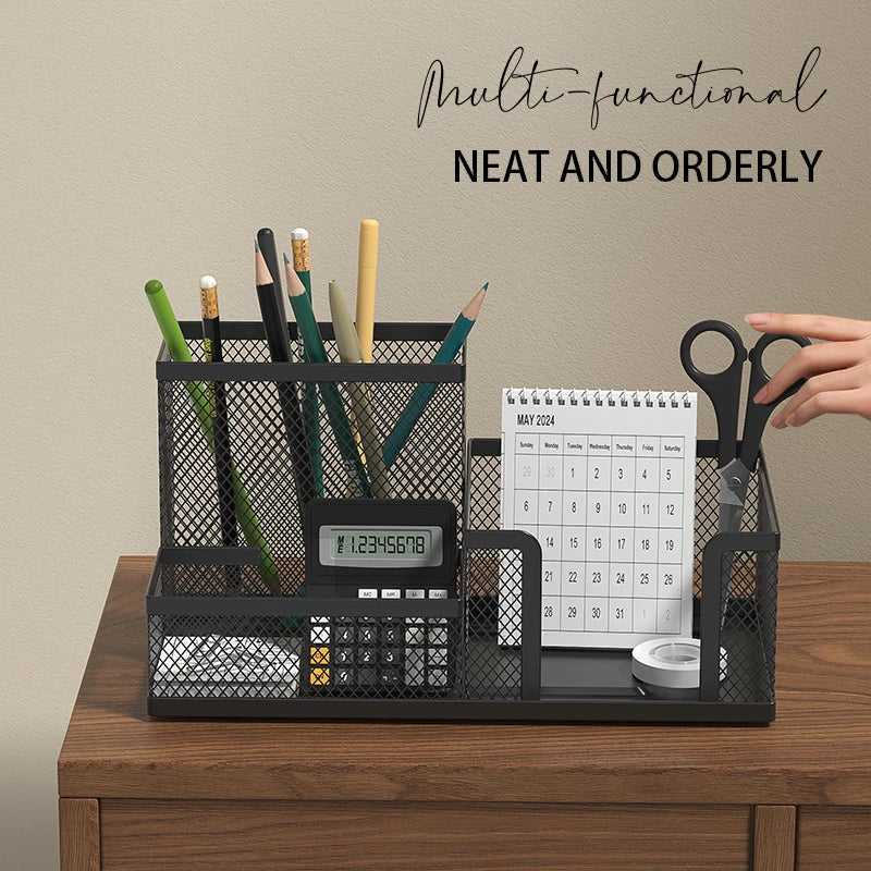 Mesh Desk Organizer with Pencil Holder – Office Supplies Caddy