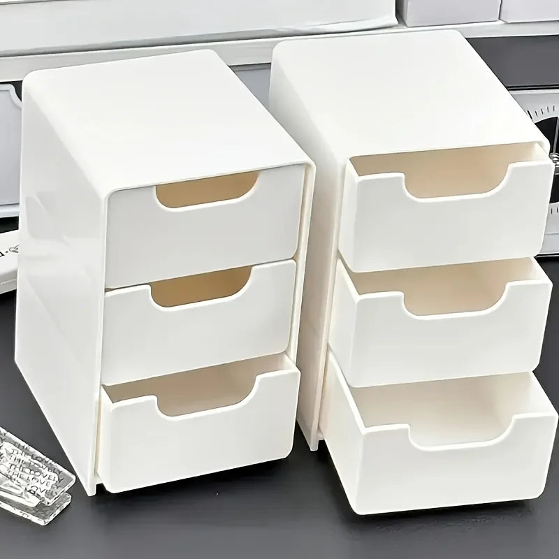 3-Tier Desktop Organizer with Drawers – Chic Office & Study Storage
