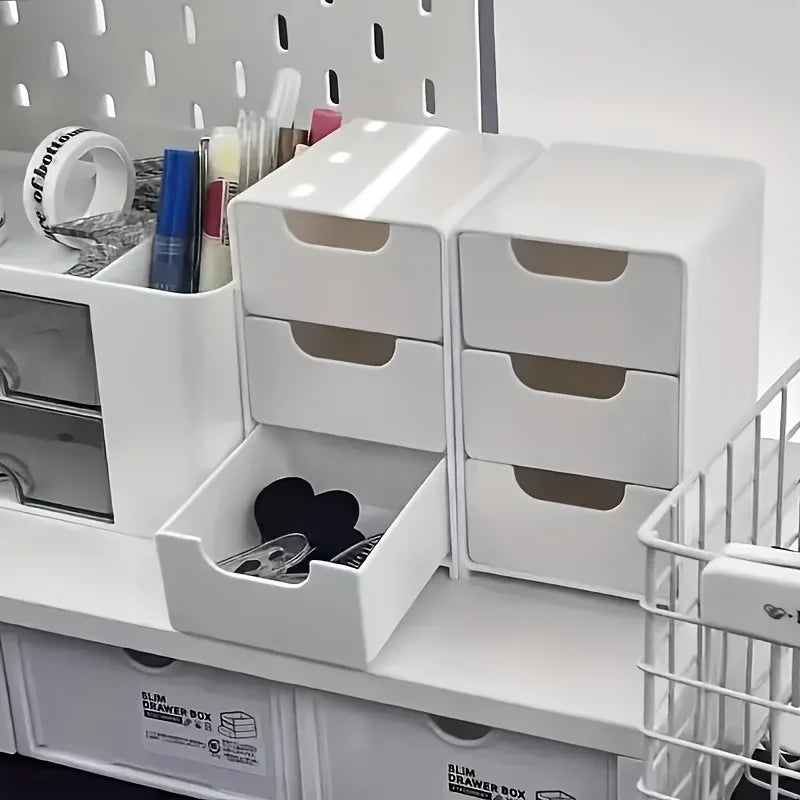 3-Tier Desktop Organizer with Drawers – Chic Office & Study Storage