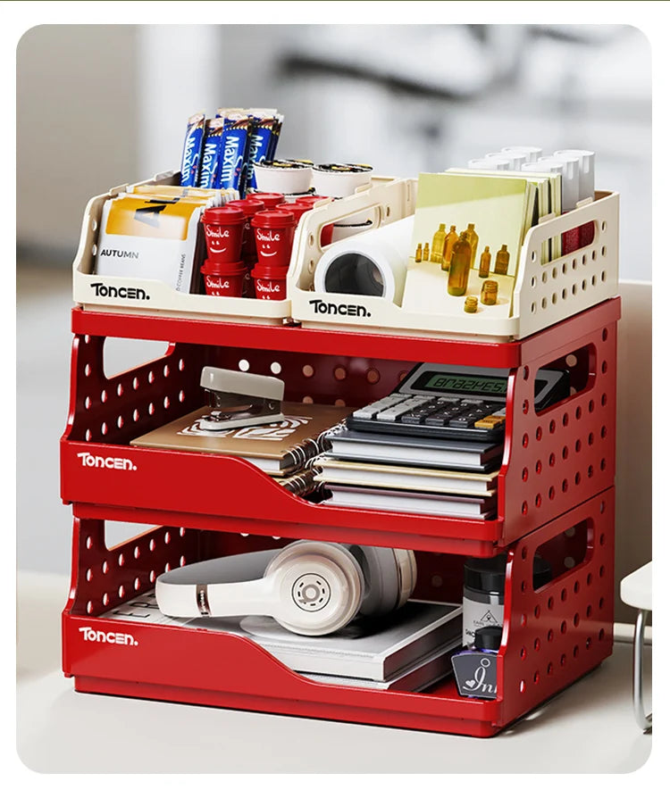3-Tier Desktop Organizer with 2 Large Drawers – Office & Desk Storage