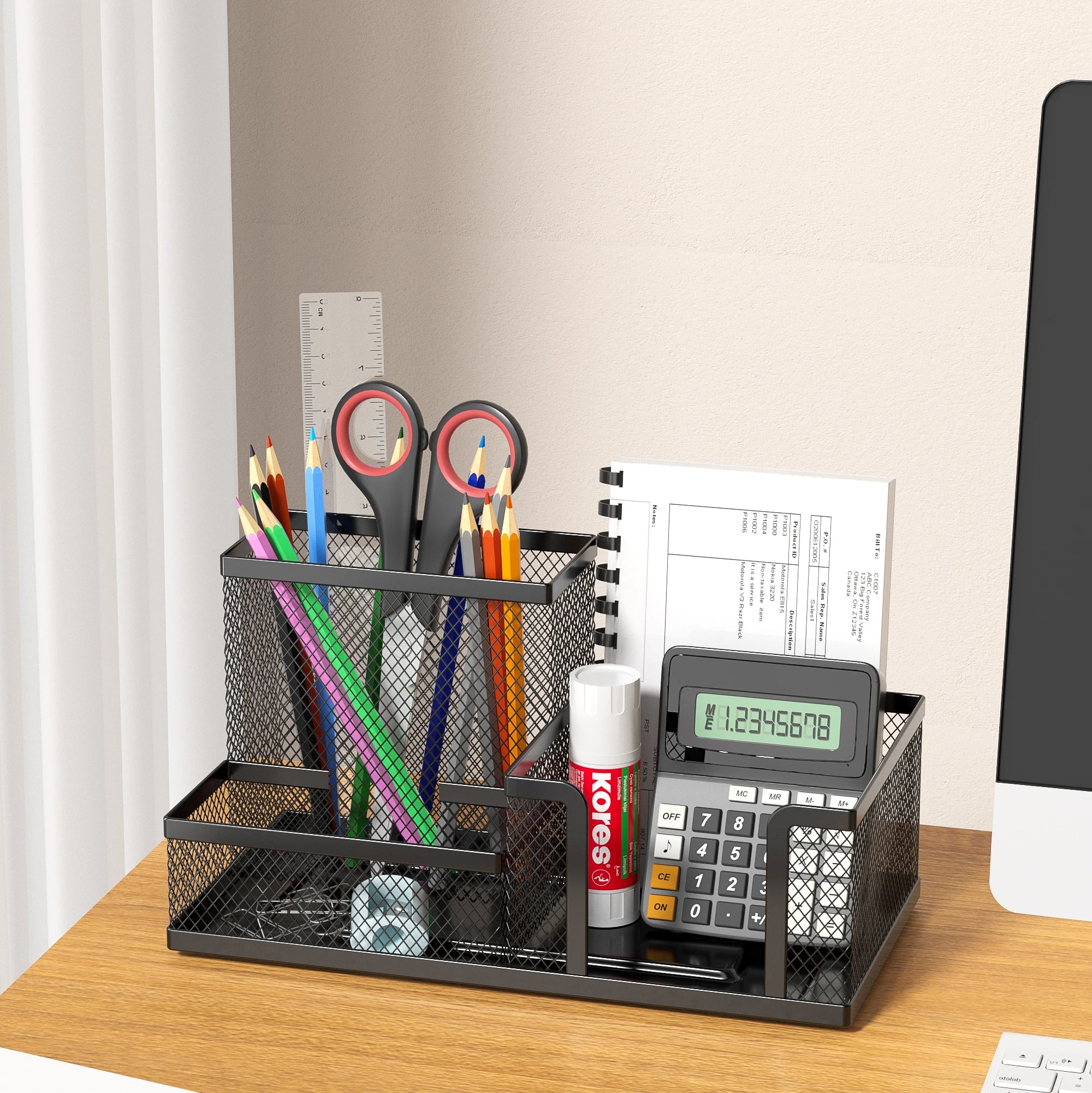 Mesh Desk Organizer with Pencil Holder – Office Supplies Caddy