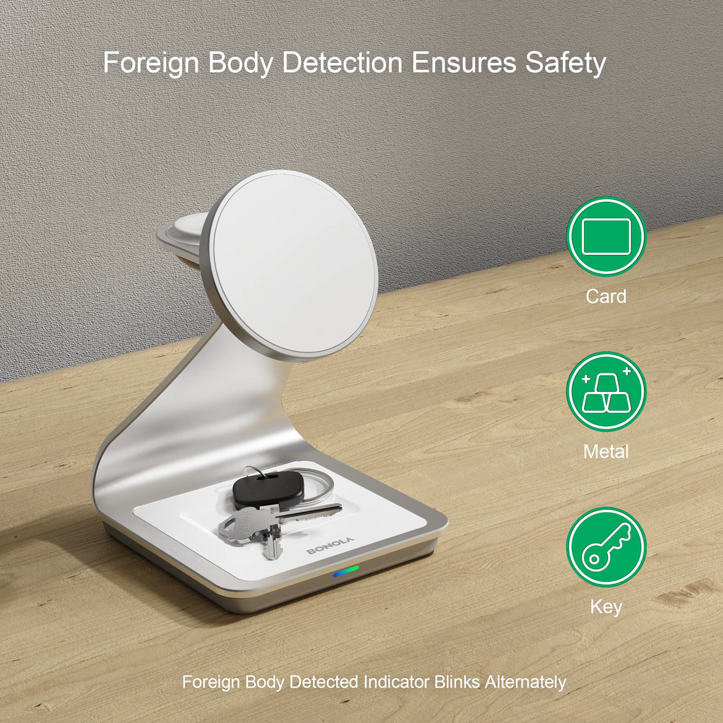 Bonola 3-in-1 Magnetic Wireless Charger for iPhone, AirPods & Apple Watch