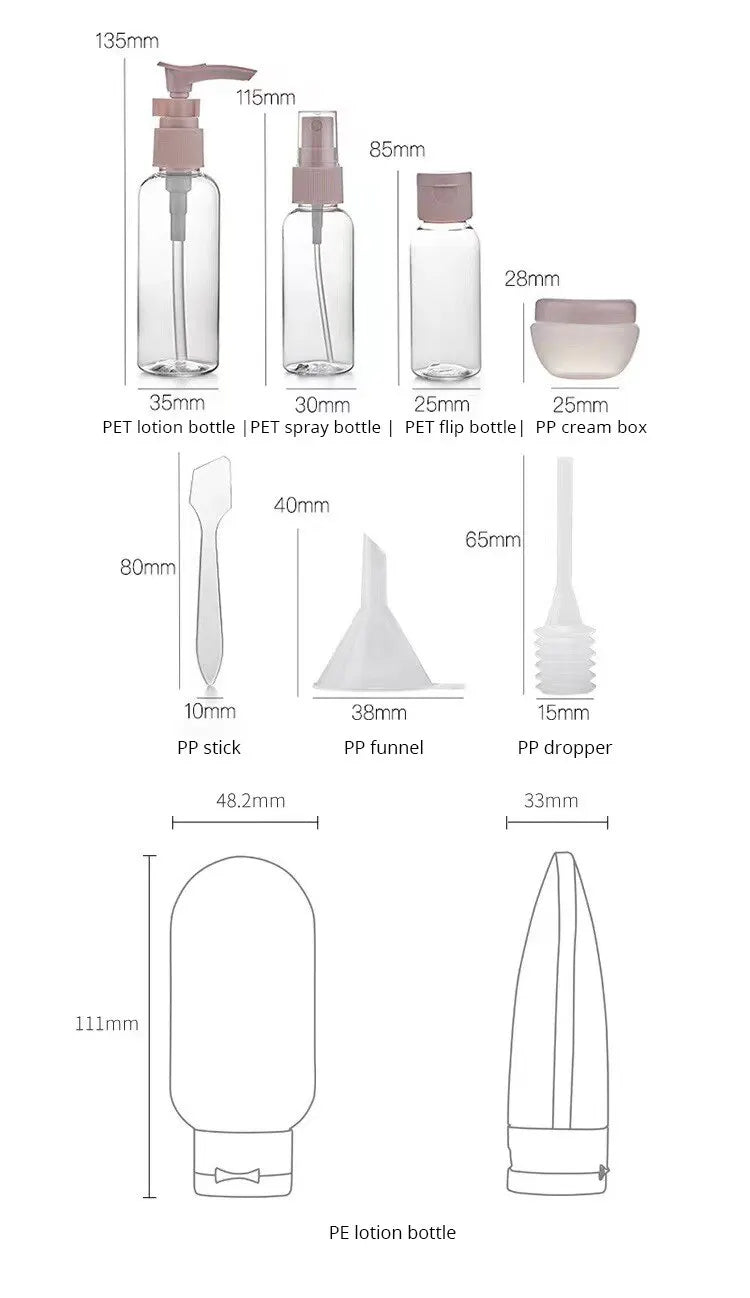 11-Piece Travel Bottle Set – TSA-Approved Leak-Proof Containers