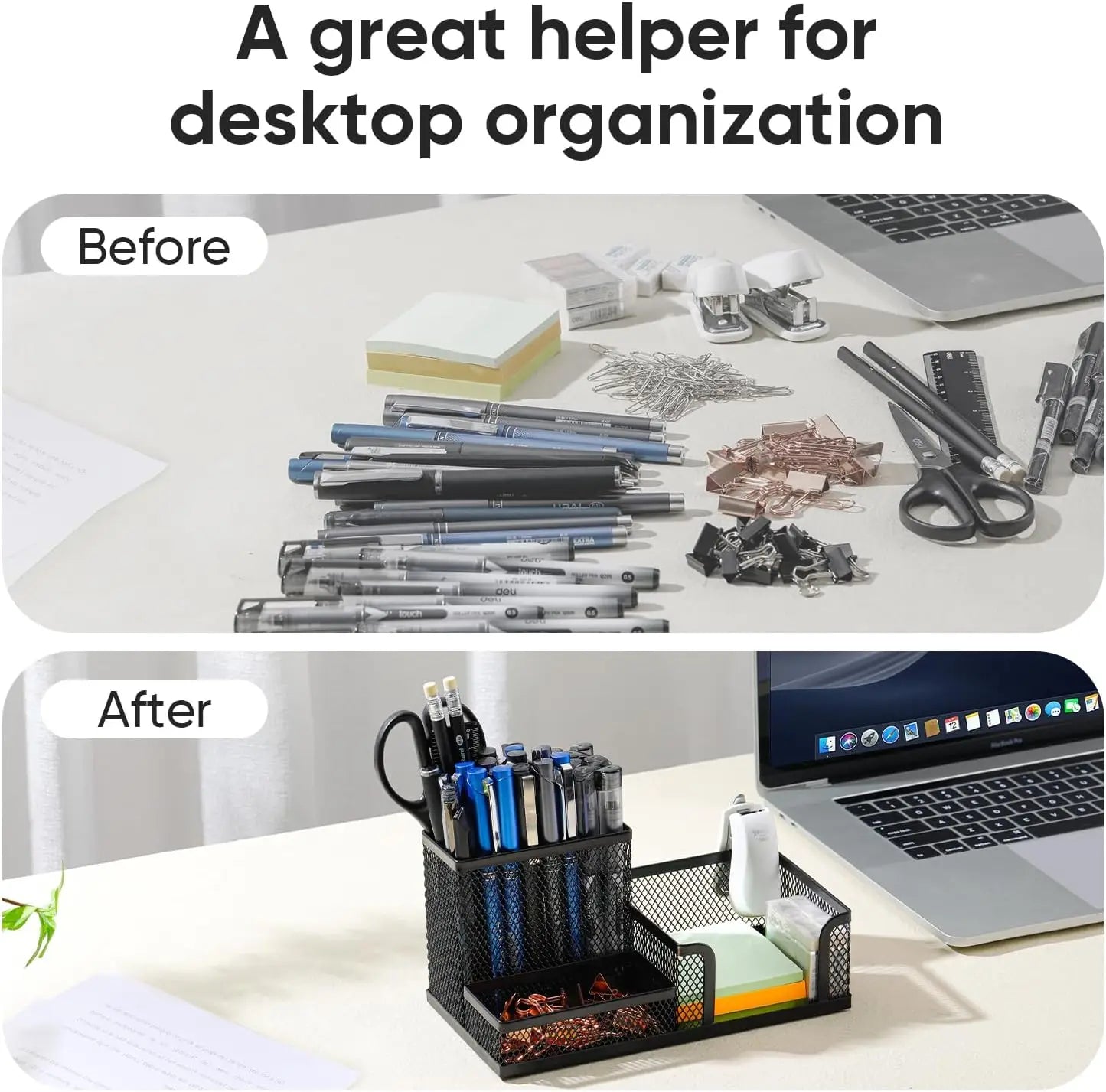 Mesh Desk Organizer with Pencil Holder – Office Supplies Caddy