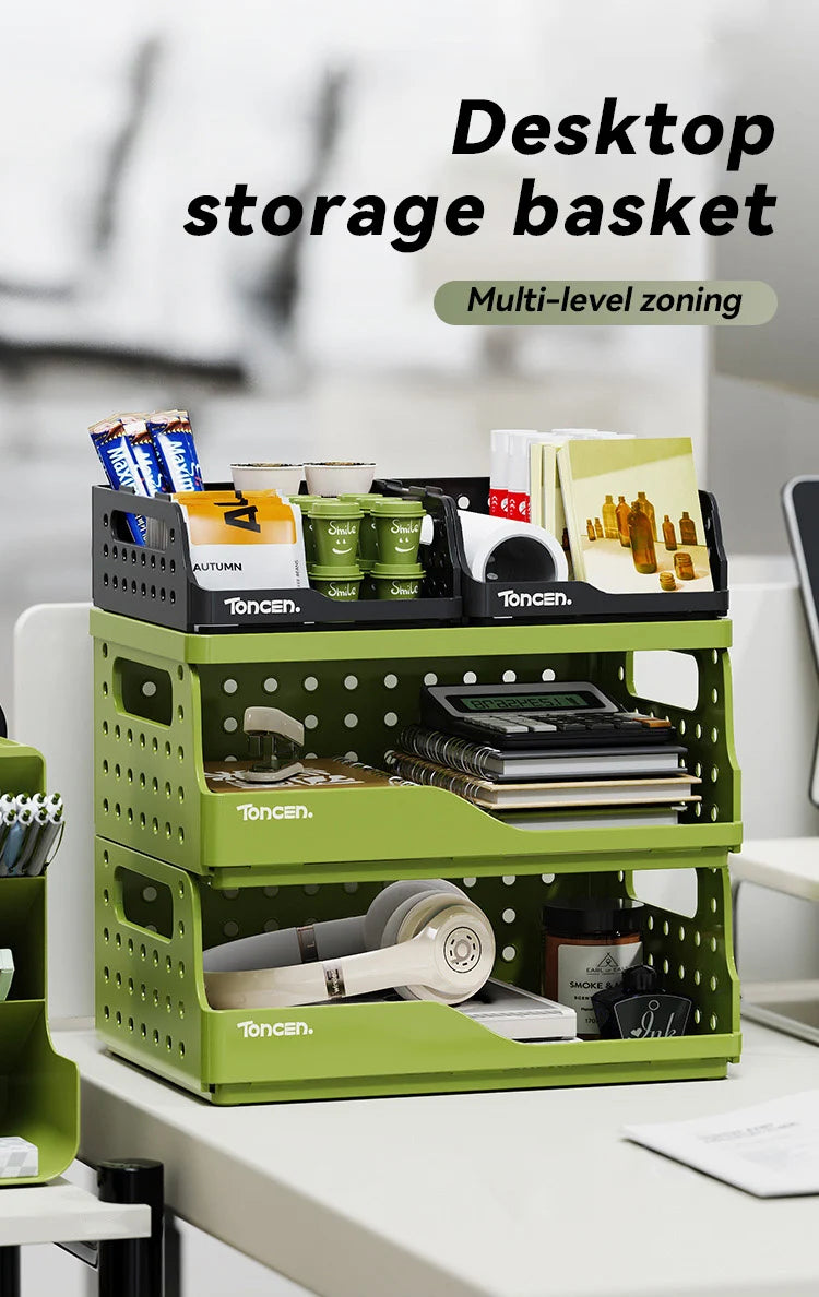 3-Tier Desktop Organizer with 2 Large Drawers – Office & Desk Storage