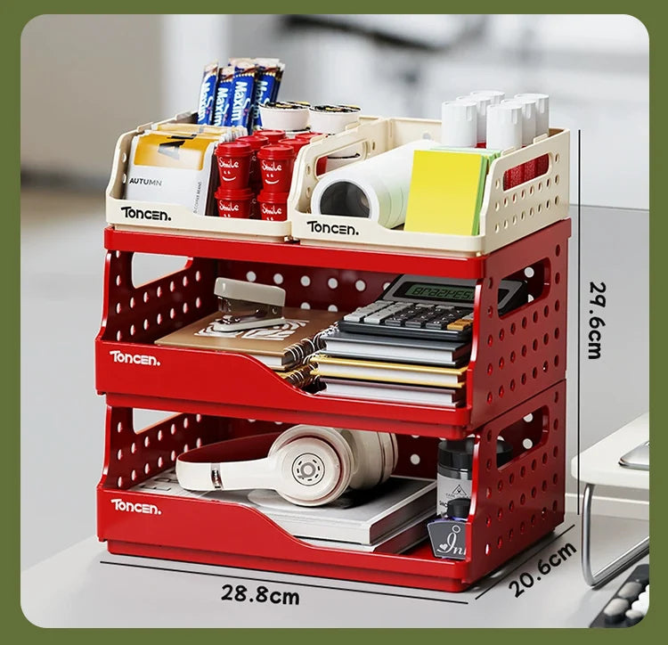 3-Tier Desktop Organizer with 2 Large Drawers – Office & Desk Storage