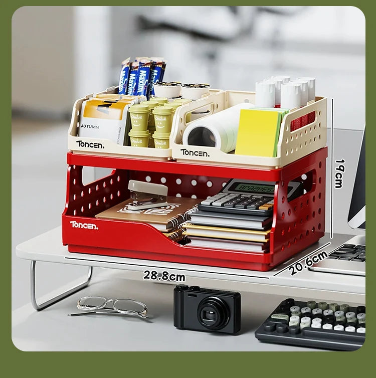 3-Tier Desktop Organizer with 2 Large Drawers – Office & Desk Storage