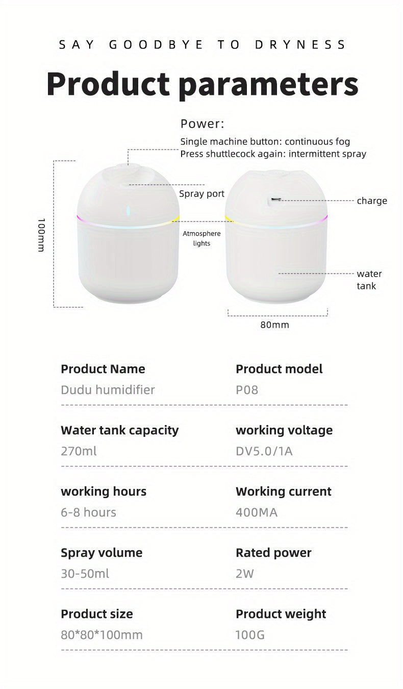 Cloud Mist Humidifier with LED Night Light